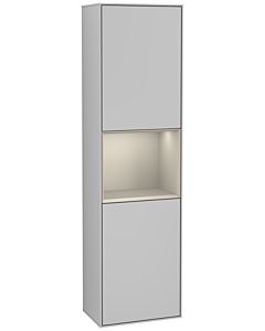 Villeroy und Boch armoire Finion G460HHGJ 41.8x151.6cm, gauche, émotion, étagère Sand Matt Lacquer , gris clair mat