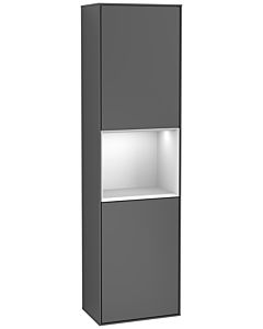 Villeroy und Boch armoire Finion G460MTGK 41.8x151.6cm, gauche, émotion, étagère laqué blanc mat, anthracite mat