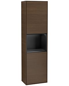 Villeroy und Boch armoire Finion G460PDGN 41.8x151.6cm, gauche, émotion, étagère laqué noir mat, placage noyer