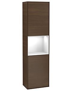 Villeroy und Boch Finion Hochschrank G470GFGN 41,8x151,6cm, rechts, Emotion, Regal Glossy white lacquer, Walnut veneer