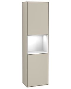Villeroy und Boch Finion Hochschrank G470GFHH 41,8x151,6cm, rechts, Emotion, Regal Glossy White Lacquer, Sand Matt Lacquer