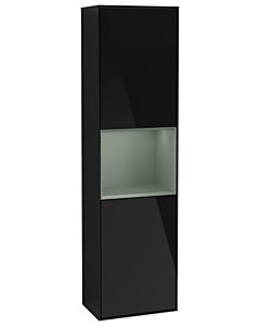 Villeroy und Boch armoire Finion G470GMPH 41.8x151.6cm, droite, émotion, étagère Olive Matt Lacquer , Glossy Black Lacquer
