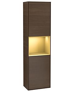 Villeroy und Boch Finion Hochschrank G470HFGN 41,8x151,6cm, rechts, Emotion, Regal Gold Matt Lacquer, Walnut veneer