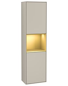 Villeroy und Boch armoire Finion G470HFHH 41.8x151.6cm, droite, Emotion, étagère Gold Matt Lacquer, Sand Matt Lacquer