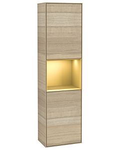 Villeroy und Boch Finion Hochschrank G470HFPC 41,8x151,6cm, rechts, Emotion, Regal Gold Matt Lacquer, Oak Veneer