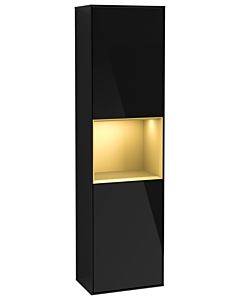Villeroy und Boch Finion cabinet G470HFPH 41.8x151.6cm, right, Emotion, shelf gold matt Glossy Black Lacquer , Glossy Black Lacquer