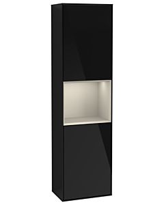 Villeroy und Boch Finion Hochschrank G470HHPH 41,8x151,6cm, rechts, Emotion, Regal Sand Matt Lacquer, Glossy Black Lacquer