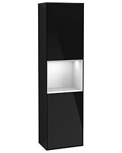 Villeroy und Boch Finion cabinet G470MTPH 41.8x151.6cm, right, Emotion, shelf White Matt Lacquer , Glossy Black Lacquer