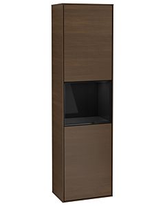 Villeroy und Boch Finion Hochschrank G470PHGN 41,8x151,6cm, rechts, Emotion, Regal Glossy Black Lacquer, Walnut veneer