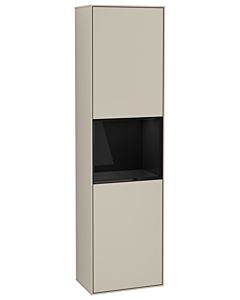 Villeroy und Boch Finion Hochschrank G470PHHH 41,8x151,6cm, rechts, Emotion, Regal Glossy Black Lacquer, Sand Matt Lacquer