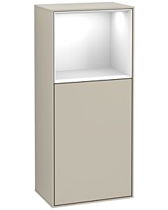 Villeroy und Boch Finion Seitenschrank G500GFHH 41,8x93,6cm, links, Emotion, Regal oben Glossy White, Sand Matt Lacquer