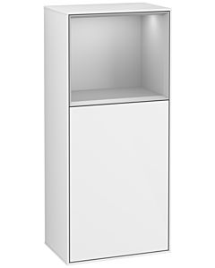 Villeroy und Boch Finion Seitenschrank G500GJGF 41,8x93,6cm, links, Emotion, Regal oben Light grey matt, Glossy white lacquer