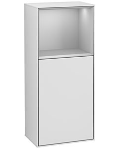 Villeroy und Boch Finion armoire latérale G500GJMT 41.8x93.6cm, gauche, Emotion, étagère au-dessus gris clair mat, laqué blanc mat