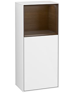 Villeroy und Boch Finion armoire latérale G500GNGF 41.8x93.6cm, gauche, émotion, plateau en placage de noyer, laqué blanc brillant