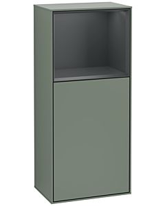 Villeroy und Boch Finion Seitenschrank G500HGGM 41,8x93,6cm, links, Emotion, Regal oben Midnight Blue Matt, Olive Matt Lacquer