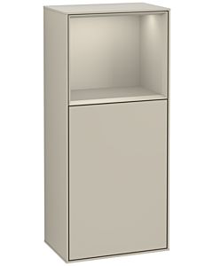 Villeroy und Boch Finion side cabinet G500HHHH 41.8x93.6cm, left, Emotion, shelf above Sand Matt, Sand Matt Lacquer