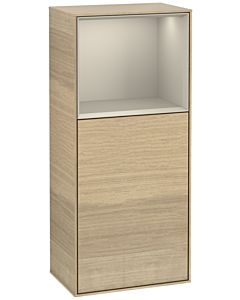 Villeroy und Boch Finion side cabinet G500HHPC 41.8x93.6cm, left, Emotion, shelf above Sand Matt, Oak Veneer
