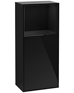 Villeroy und Boch Finion Seitenschrank G500PHPH 41,8x93,6cm, links, Emotion, Regal oben Glossy Black, Glossy Black Lacquer