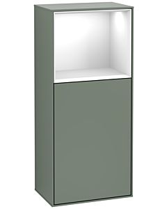 Villeroy und Boch Finion Seitenschrank G510GFGM 41,8x93,6cm, rechts, Emotion, Regal oben Glossy White, Olive Matt Lacquer