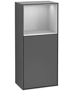 Villeroy und Boch Finion side cabinet G510GJGK 41.8x93.6cm, right, Emotion, shelf above light gray matt, anthracite matt