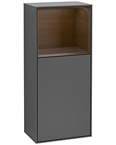Villeroy und Boch Finion Seitenschrank G510GNGK 41,8x93,6cm, rechts, Emotion, Regal oben Walnut veneer, Anthracite matt