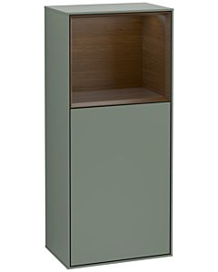 Villeroy und Boch Finion side cabinet G510GNGM 41.8x93.6cm, right, Emotion, shelf above Walnut Veneer , Olive Matt Lacquer