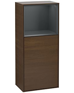 Villeroy und Boch Finion Seitenschrank G510HGGN 41,8x93,6cm, rechts, Emotion, Regal oben Midnight Blue Matt, Walnut veneer