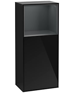 Villeroy und Boch Armoire latérale Finion G510HGPH 41.8x93.6cm, droite, émotion, étagère au-dessus de minuit Blue mat, Glossy Black Lacquer