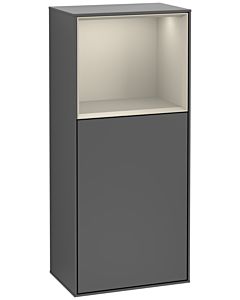 Villeroy und Boch Armoire latérale Finion G510HHGK 41.8x93.6cm, droite, émotion, étagère au-dessus de Sand mat, anthracite mat