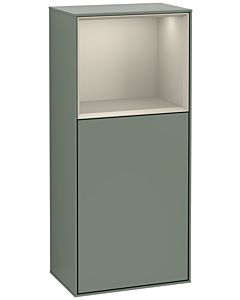 Villeroy und Boch Armoire latérale Finion G510HHGM 41.8x93.6cm, droite, émotion, étagère au dessus de Sand mat, Olive Matt Lacquer