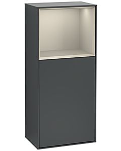 Villeroy und Boch armoire latérale Finion G510HHHG 41.8x93.6cm, droite, émotion, étagère au dessus Sand mat, minuit Blue Matt Lacquer