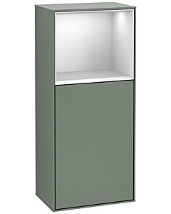 Villeroy und Boch Finion side cabinet G510MTGM 41.8x93.6cm, right, Emotion, shelf above White Matt , Olive Matt Lacquer