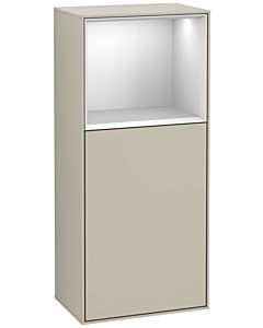 Villeroy und Boch Finion Seitenschrank G510MTHH 41,8x93,6cm, rechts, Emotion, Regal oben White Matt, Sand Matt Lacquer