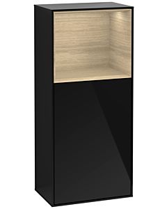 Villeroy und Boch Armoire latérale Finion G510PCPH 41.8x93.6cm, droite, émotion, étagère au-dessus Oak Veneer , Glossy Black Lacquer