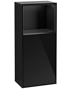 Villeroy und Boch Finion Seitenschrank G510PDPH 41,8x93,6cm, rechts, Emotion, Regal oben Black matt, Glossy Black Lacquer