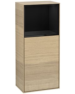 Villeroy und Boch armoire latérale Finion G510PHPC 41.8x93.6cm, droite, Emotion, étagère au-dessus de Glossy Black, Oak Veneer