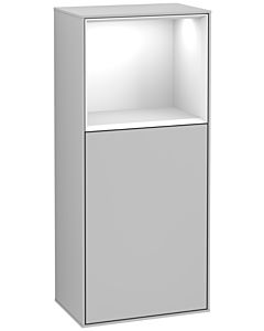 Villeroy und Boch Finion Seitenschrank G520GFGJ 41,8cm, links, Ladestation, Emotion, Regal Glossy white lacquer, Light grey matt