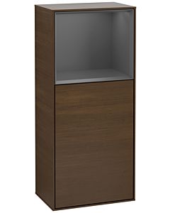 Villeroy und Boch Finion Seitenschrank G520GKGN 41,8cm, links, Ladestation, Emotion, Regal Anthracite Matt Lacquer, Walnut veneer