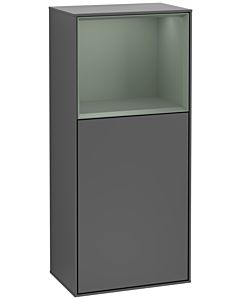 Villeroy und Boch Finion side cabinet G520GMGK 41.8cm, left, charging station, Emotion, shelf Olive Matt Lacquer , anthracite matt