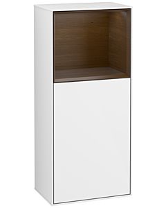 Villeroy und Boch Finion side cabinet G520GNGF 41.8cm, left, charging station, Emotion, shelf walnut veneer, glossy white lacquer