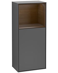 Villeroy und Boch Finion side cabinet G520GNGK 41.8cm, left, charging station, Emotion, shelf walnut veneer, anthracite matt