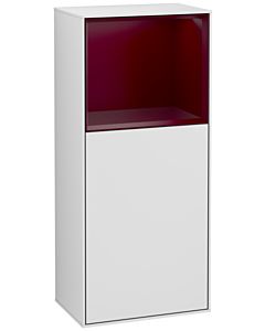 Villeroy und Boch Finion side cabinet G520HBMT 41.8cm, left, charging station, Emotion, shelf Peony Matt Lacquer, White matt lacquer