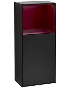 Villeroy und Boch Finion Seitenschrank G520HBPD 41,8cm, links, Ladestation, Emotion, Regal Peony Matt Lacquer, Black matt lacquer