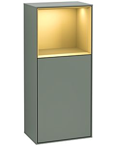 Villeroy und Boch Finion side cabinet G520HFGM 41.8cm, left, charging station, Emotion, shelf gold matt Olive Matt Lacquer , Olive Matt Lacquer