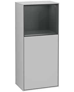 Villeroy und Boch Finion side cabinet G520HGGJ 41.8cm, left, charging station, Emotion, shelf Midnight Blue Matt Lacquer , light gray matt
