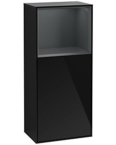 Villeroy und Boch Finion side cabinet G520HGPH 41.8cm, left, charging station, Emotion, shelf Midnight Blue Matt Lacquer , Glossy Black Lacquer