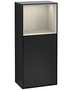 Villeroy und Boch Finion Seitenschrank G520HHPD 41,8cm, links, Ladestation, Emotion, Regal Sand Matt Lacquer, Black matt lacquer