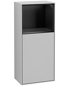 Villeroy und Boch Finion armoire latérale G520PDGJ 41.8cm, gauche, borne de charge, emotion, étagère laqué noir mat, gris clair mat