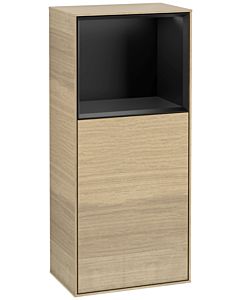 Villeroy und Boch Finion armoire latérale G520PDPC 41.8cm, gauche, station de charge, emotion, étagère Black Matt Lacquer , Oak Veneer