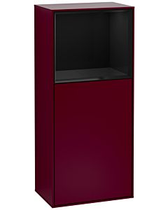 Villeroy und Boch Finion side cabinet G520PHHB 41.8cm, left, charging station, Emotion, shelf Glossy Black Lacquer , Peony Matt